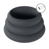 Wide O Silicone Cockring Set of 3 - S/M/L - Black